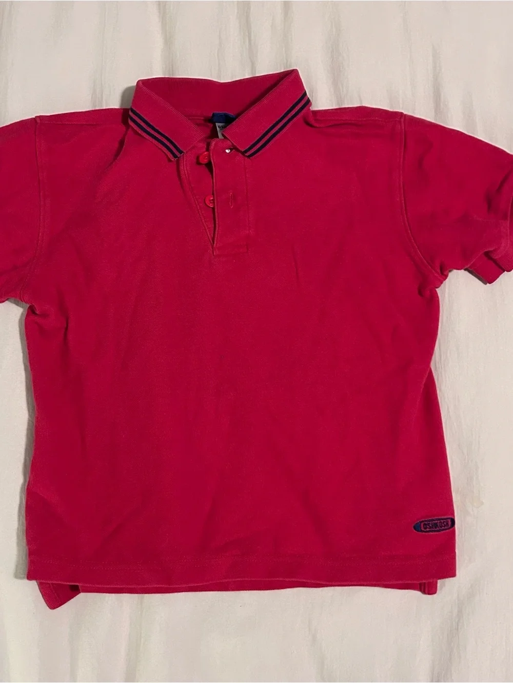 OshKosh Red Polo with Navy Brand Tag